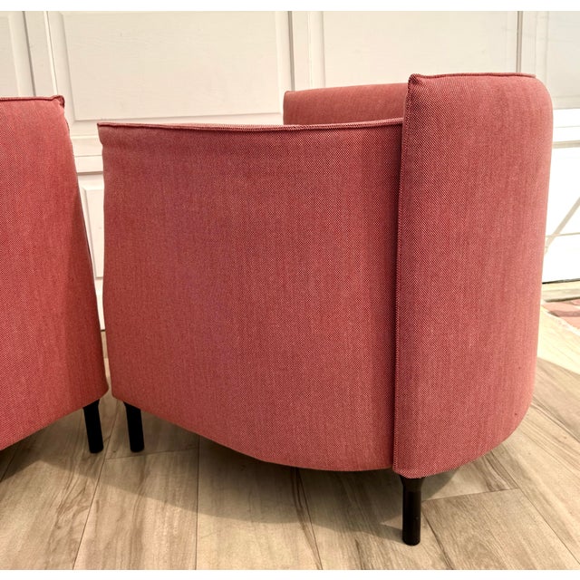 Raspberry Pink Pair of Philippe Nigro Hémicycle Armchairs for Ligne Roset For Sale - Image 8 of 18