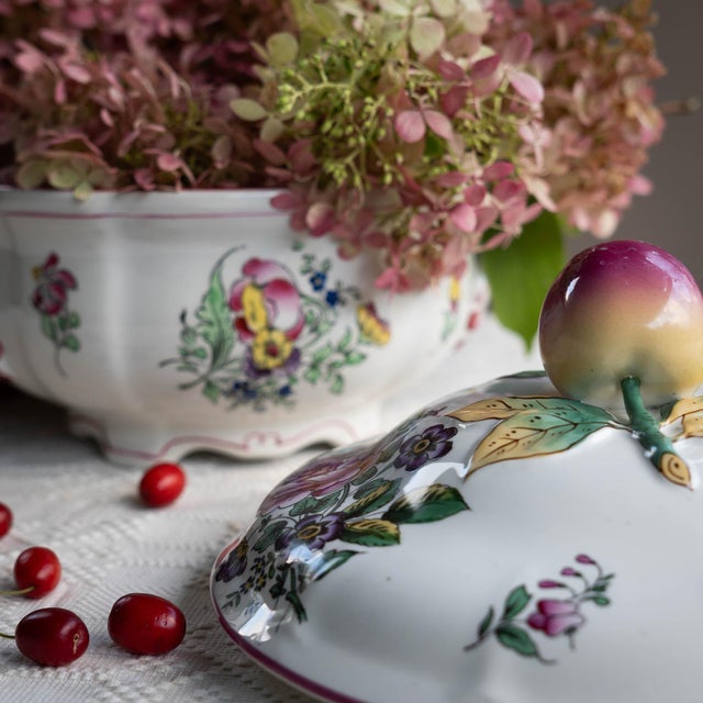 Goldenrod Antique French Soup Tureen from Lunéville, Early 20th Century For Sale - Image 8 of 18