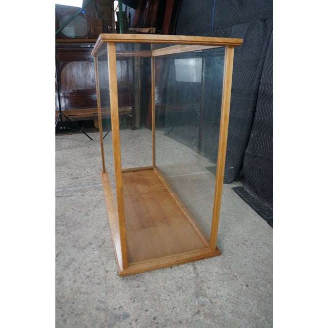 Brown Late 20th Century Model Ship Glass Display Case Art Gallery Shop Showcase Vitrine Cabinet 48" For Sale - Image 8 of 15