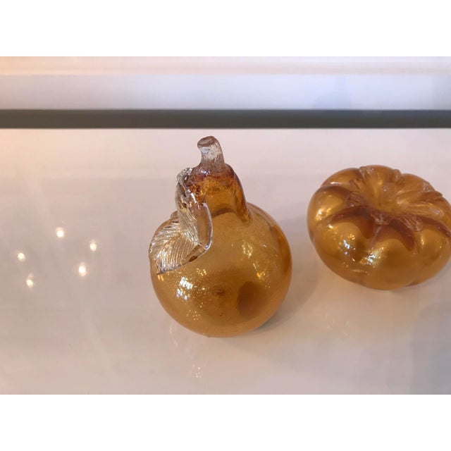 Mediterranean 1950s Gold Handblown Murano Glass Decorative Paper Weights For Sale - Image 3 of 8