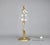 Metal Vintage Flower Shaped Gooseneck Brass and Glass Shade Table Lamp For Sale - Image 7 of 8