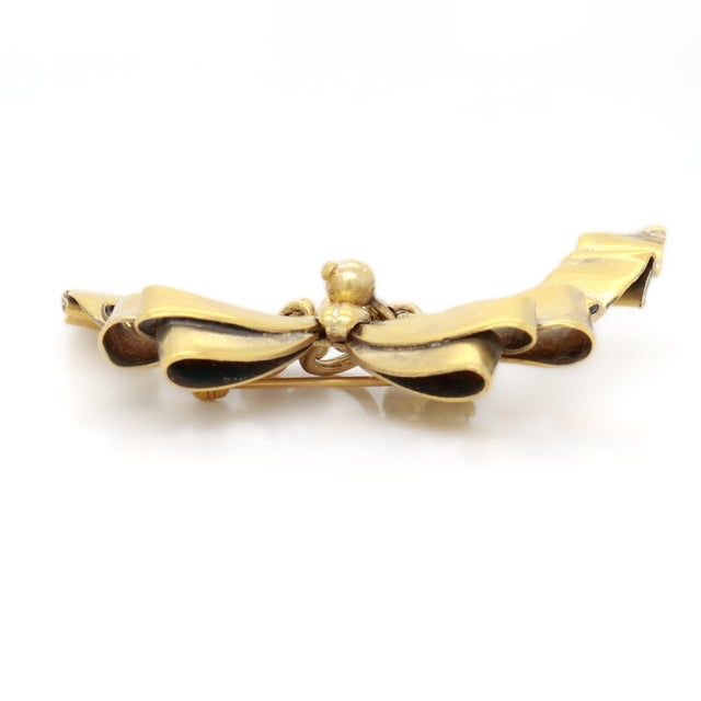 Antique William Spratling Mexican Gilt Sterling Silver Bow or Ribbon Brooch For Sale - Image 10 of 11