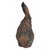 Metal Mid-Century Japanese Showa Cast Iron Patinated Seated Rabbit Sculpture For Sale - Image 7 of 11