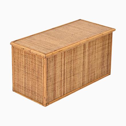 French Riviera Storage Chest in Bamboo and Wicker, Italy, 1970 For Sale - Image 15 of 15