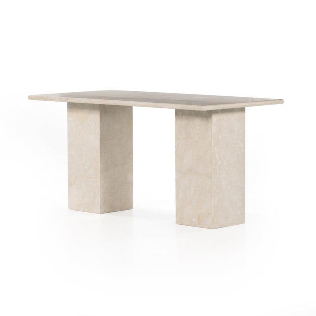 Four Hands Arum Desk - Cream Marble For Sale - Image 4 of 11