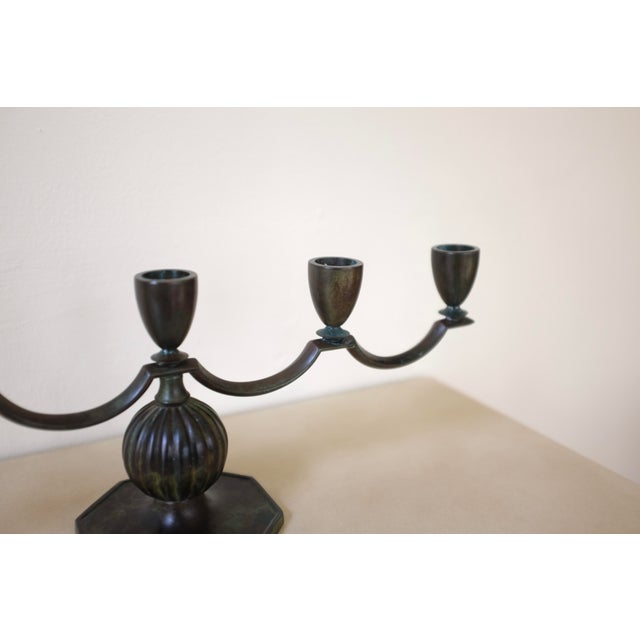 1930s Gab Bronze Candleholder For Sale - Image 4 of 6