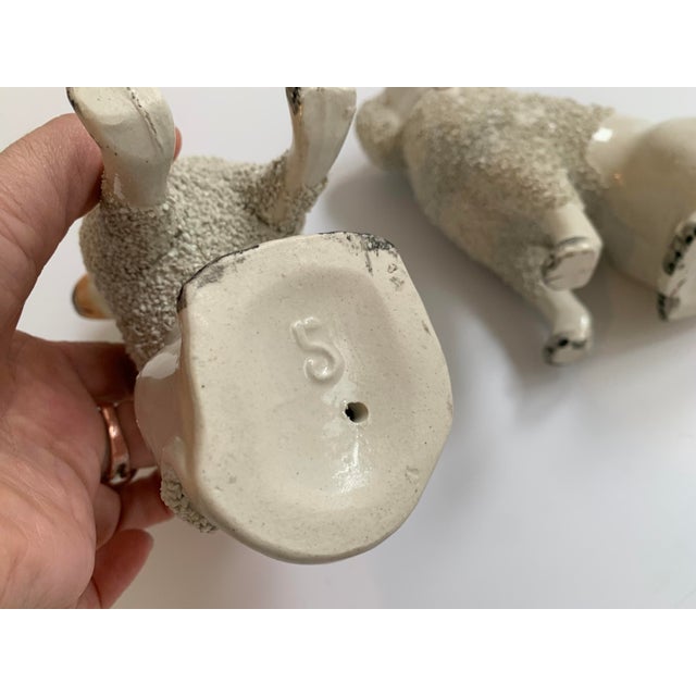 Staffordshire 19th Century Staffordshire Poodles - a Pair For Sale - Image 4 of 13