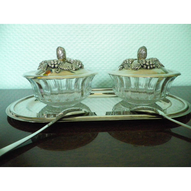 Jam/Honey Set in Glass and Treated Metal, 1970s, Set of 7 For Sale - Image 15 of 15