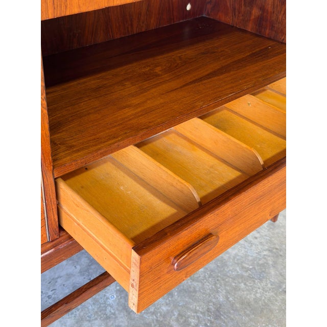 Large Rosewood Sideboard With Drop-Down Bar and Shelves Danish Mid-Century Modern 1960s For Sale - Image 11 of 16