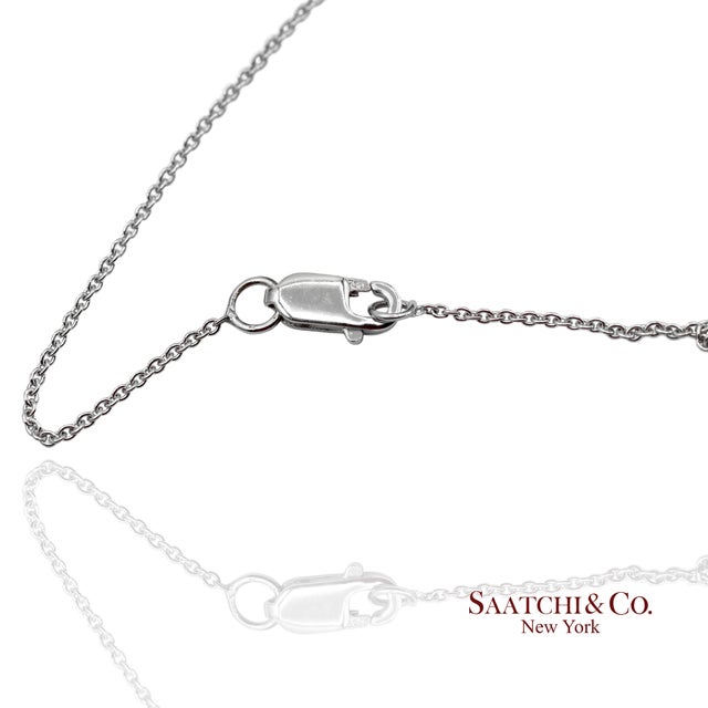 Silver 18k(750) White Gold Natural Diamond Square Box Shape Pendant Necklace With Chain For Sale - Image 8 of 12