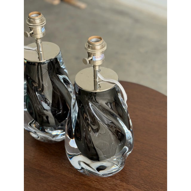 1960s 1960s Porta Romana Obsidian Swirl Lamps - Pair For Sale - Image 5 of 15