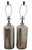 Metal Tall Bronze Dark Silver Mercury Glass Modern Cylindrical Table Lamps- A Pair For Sale - Image 7 of 11