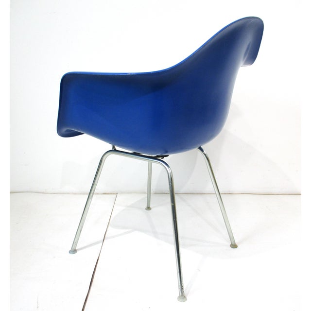 Mid 20th Century Eames Blue Arm Shell Chair by Herman Miller For Sale - Image 5 of 13