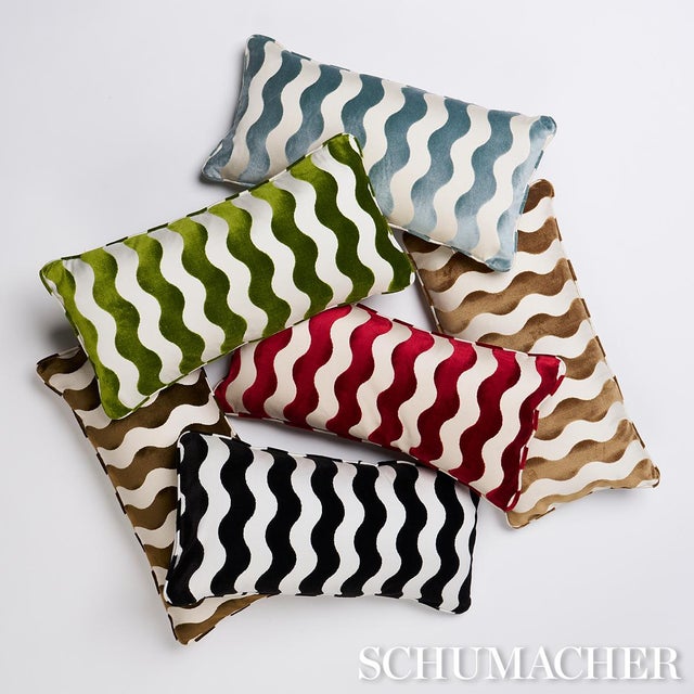 Mid-Century Modern Schumacher x Miles Redd The Wave Pillow 24" x 12" in Lettuce For Sale - Image 3 of 3