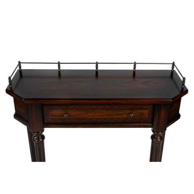 Charleston 1 Drawer Console Table, Dark Brown For Sale - Image 9 of 12