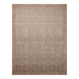 Angela Rose x Loloi Aubrey Rug Blue / Terracotta 2'-0" x 5'-0" Accent Rug For Sale