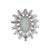 A striking mid-century brooch features a central approximately 10 carat opal. Surrounding the opal are 14 brilliant-cut...