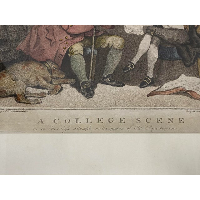 Edward Williams "A College Scene" After Thomas Rowlandson Color Engraving C.1787 For Sale - Image 10 of 13