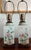Pair of Colorful Chinoiserie Floral Lamps With Silk Shades For Sale - Image 4 of 10