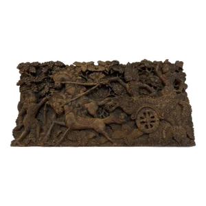 Late 19th Century Ramayana Scene Wood Carving Indonesia