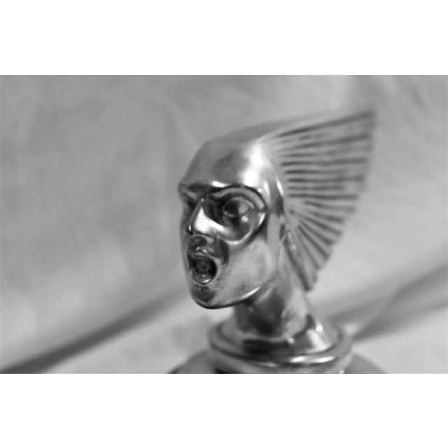 Art Deco Lady Face (Victory) Silvered Bronze in the Manner of Lalique For Sale - Image 11 of 18