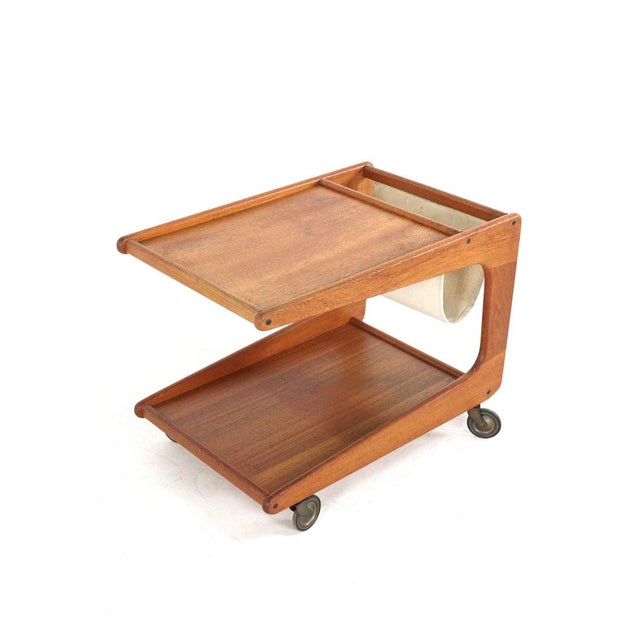 Textile Hellet Bar Trolley with Magazine Holder from Sika Mobler For Sale - Image 7 of 15