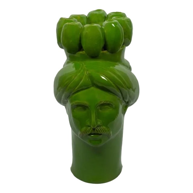 Solimano Dinia Montalbano Green Sculpture by Crita For Sale