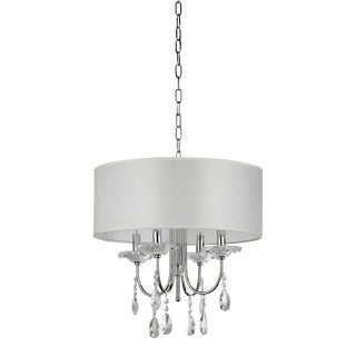 Pasargad Home Bizet Glass Detailed & Polished Chrome Chandelier For Sale