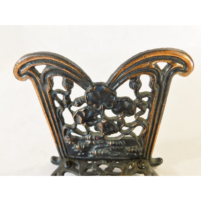 Metal Vintage Mid Century Figural Nude Woman Cast Metal Napkin or Letter Holder For Sale - Image 7 of 12