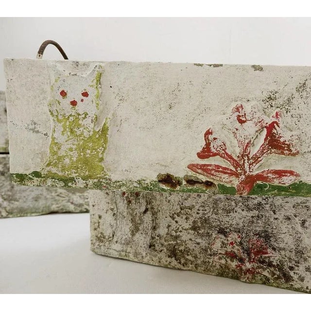 Polychrome Cement Planters by Emile Taugourdeaus, Set of 4 For Sale - Image 11 of 16