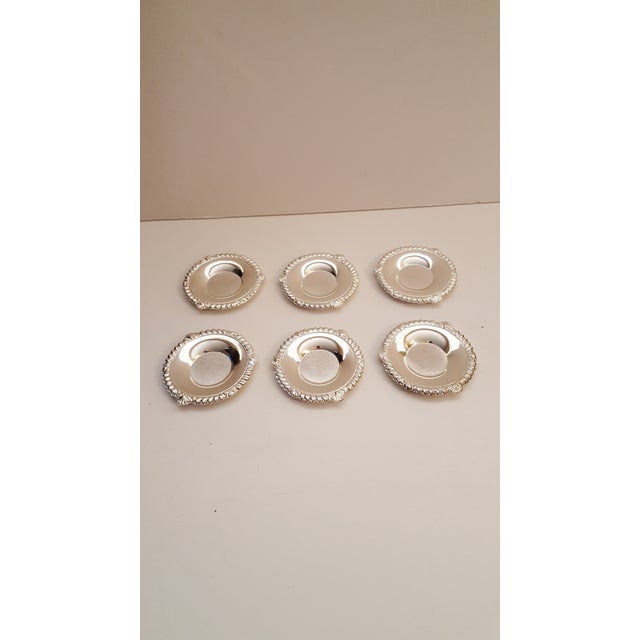 Japanese "Ms" Japanese Vintage Silver Bronze 13 Piece Drinking Cups & Saucers - Set of 6 For Sale - Image 3 of 7