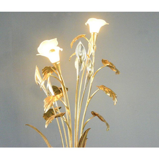 Hollywood Regency Gold Leaf Floor Lamp by Hans Kögl For Sale - Image 4 of 8