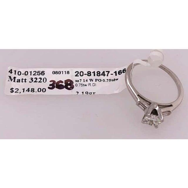 Modern 14 Karat White Gold Engagement Ring 0.75 Total Diamond Weight For Sale - Image 3 of 11