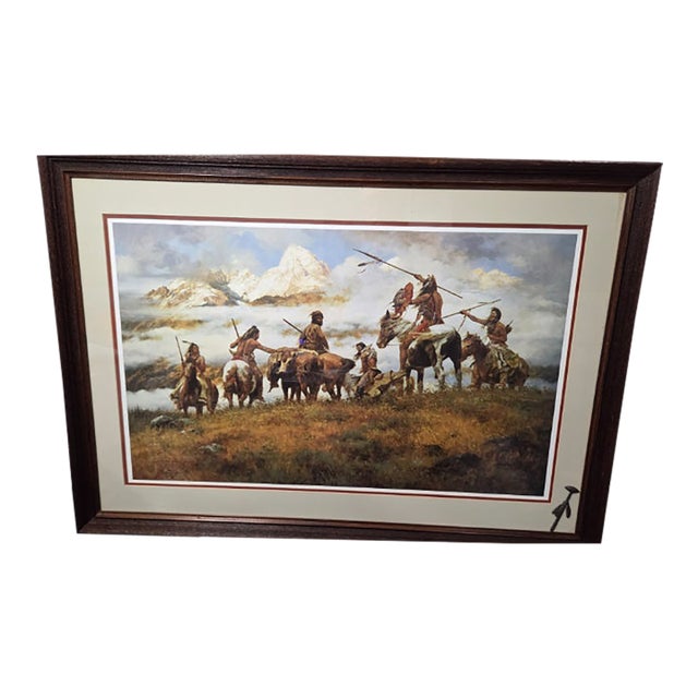 The Ploy by Renowned Western Artist Howard Terpning 1978 Print Signed and Numbered 190/1000 With Coa For Sale