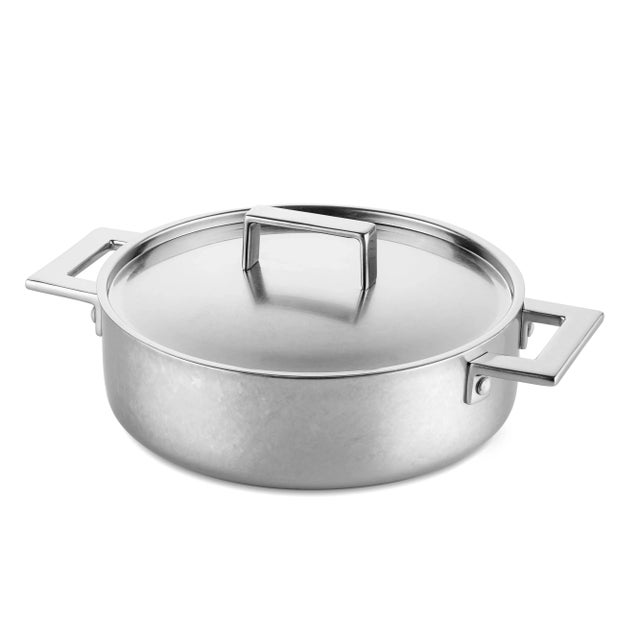 Contemporary Mepra Attiva Pewter Saute Pan 2 Handles With Lid, 24 Cm For Sale - Image 3 of 3