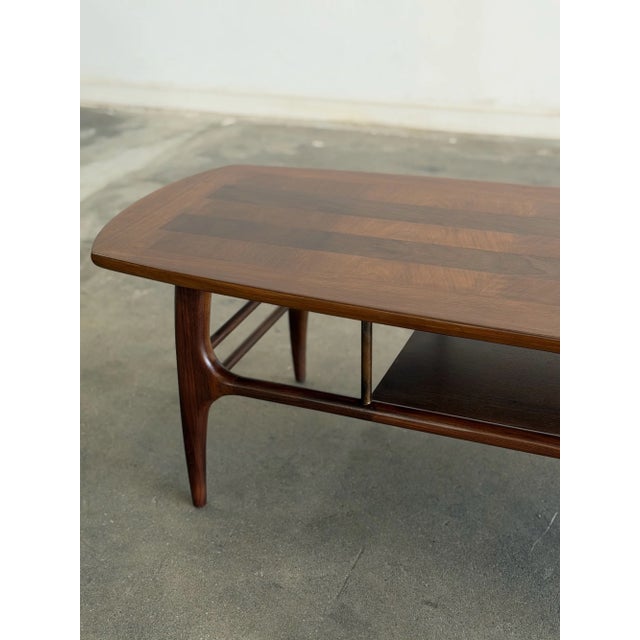 1950s Sculptural Coffee Table in Walnut For Sale - Image 9 of 15