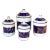 French Enamel Kitchen Canisters, Set of 4 For Sale
