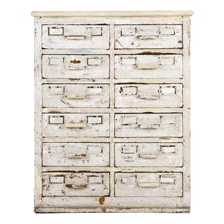 Workshop Furniture in Wood with 12 drawers For Sale