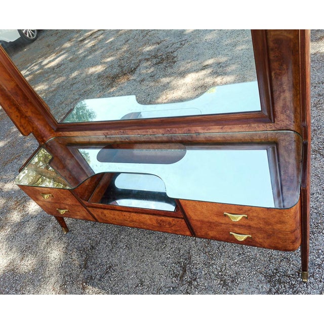 Brown Dressing Table with Mirror by Vittorio Dassi, 1950 For Sale - Image 8 of 18