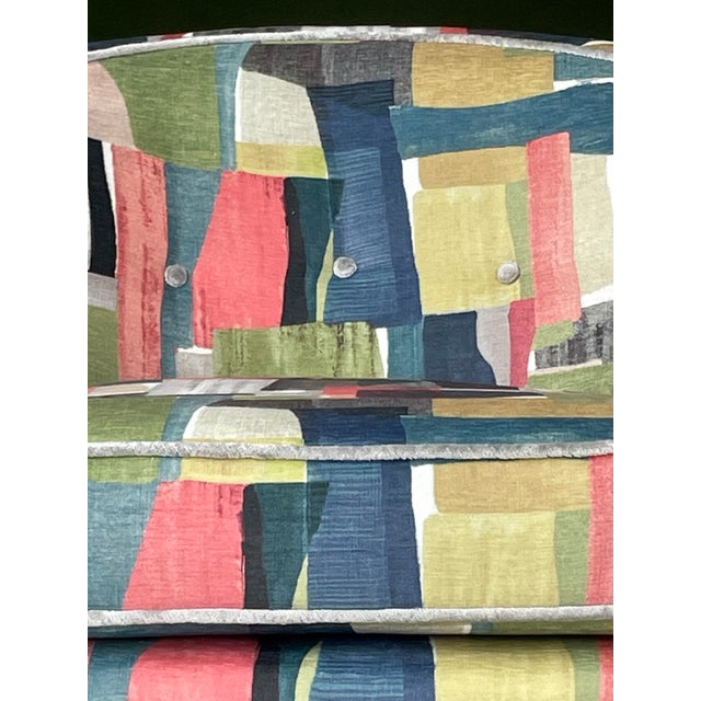 1950s Attributed to Lawrence Peabody for Richardson Nemschoff Horseshoe Armchair Reupholstered For Sale In Tampa - Image 6 of 8