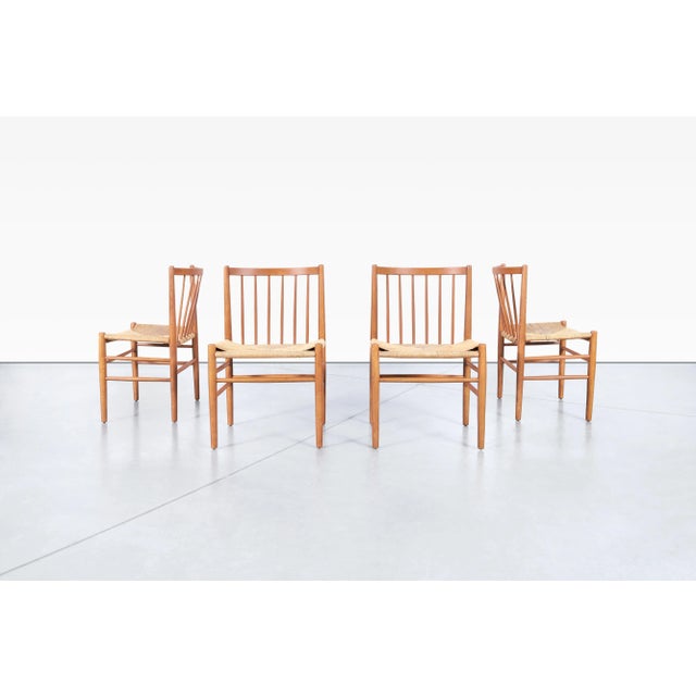 Mid-Century Modern Mid-Century Model J80 Oak Dining Chairs by Jorge Baekmark for FDB Mobler For Sale - Image 3 of 11
