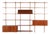 Edward Wormley for Dunbar Three-Bay Walnut & Brass Shelving System, 1952 For Sale