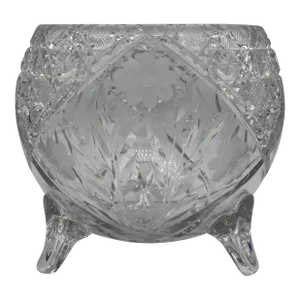 Circa 1900 American Brilliant Cut Glass Footed Rose Bowl