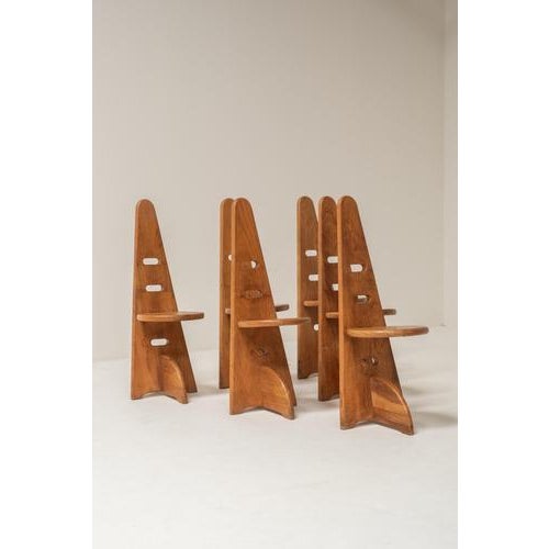 Chairs with Adjustable Seating Height in the style of Gijs Boelaars, 1973, Set of 6 For Sale - Image 9 of 12