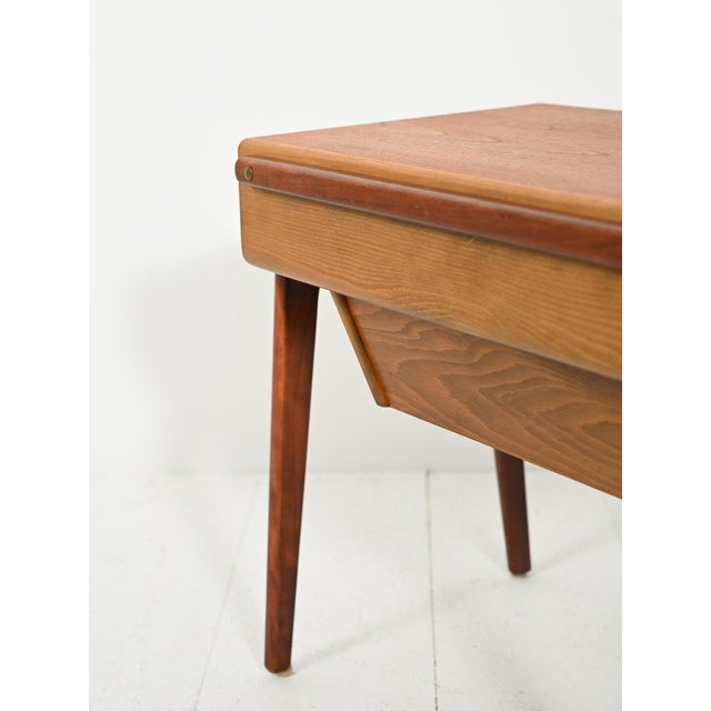 Brown Scandinavian Teak and Oak Table, 1950s For Sale - Image 8 of 14