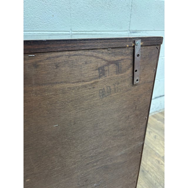 Vintage Ethan Allen Antiqued Pine Old Tavern CRP Dresser With Bookcase Hutch For Sale - Image 15 of 15