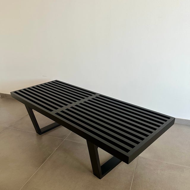 Vintage Black Ash Bench, 1950s For Sale - Image 6 of 11