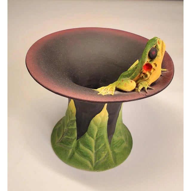 Figurative 1990s Original Adams Ceramic Frog Vase For Sale - Image 3 of 9