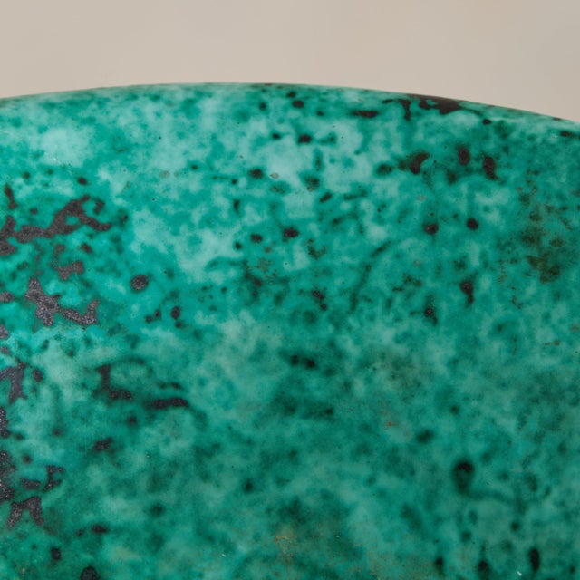 Ceramic French Turquoise Ceramic Vase by Gustave Asch, 1950s For Sale - Image 7 of 10