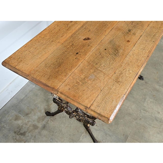Wood French 19th Century Tavern Table with Oak Top For Sale - Image 7 of 11